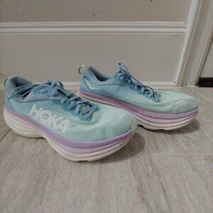 HOKA Bondi 8 Womens Athletic Shoes Blue Ocean Purple Size 10.5 B